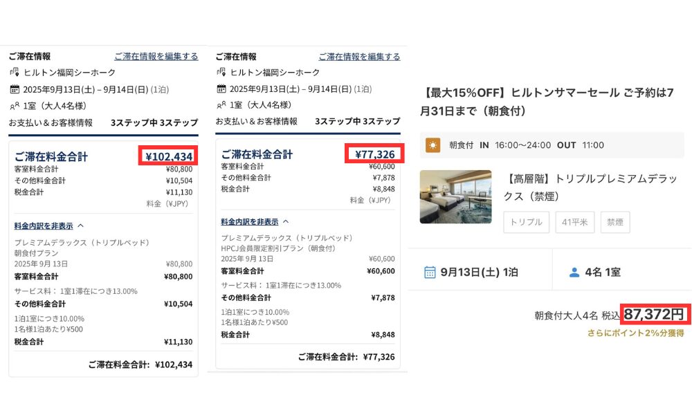 ホテル料金比較